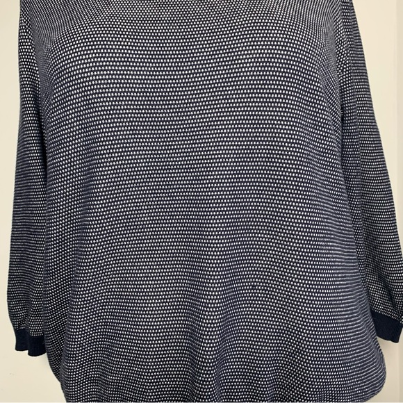Peter Hahn Women's Knit Jumper Navy White Mix Long Sleeve Pullover Casual UK 22 - Picture 4 of 15